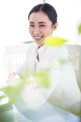 Smiling businesswoman looking at the camera