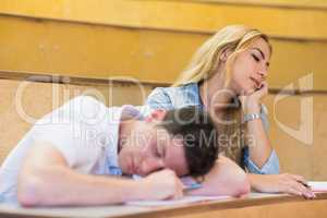 Students falling asleep during class