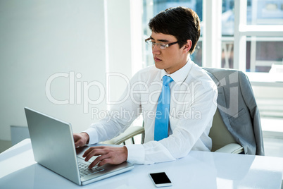 Businessman working on his desk