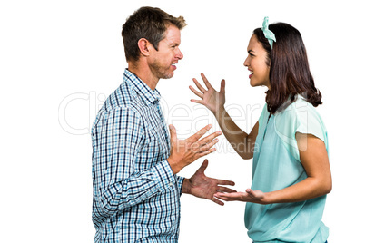Angry couple arguing with each other