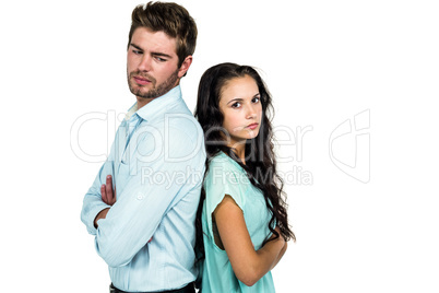 Couple back to back not talking after argument