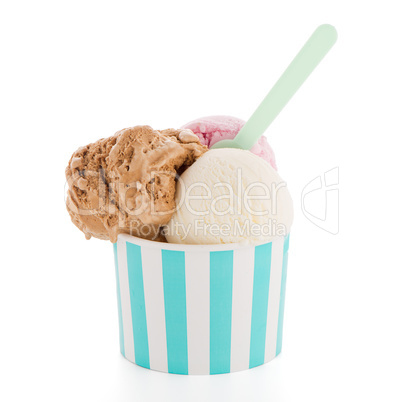 Ice cream scoop in paper cup