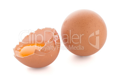 Raw eggs isolated on white