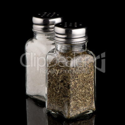 Salt and oregano shakers