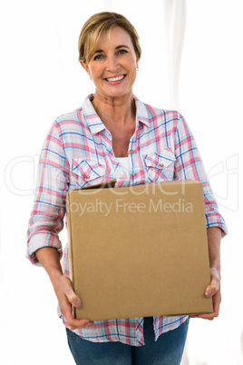 Woman holding a box