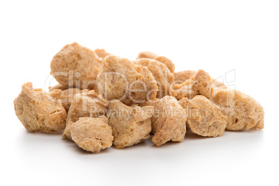 Soya chunks on white