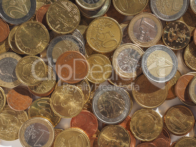 Euro coins background