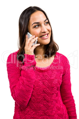 Pretty young woman talking on mobile phone