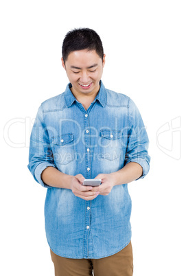 Man using smartphone