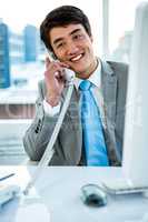 Businessman making a phone call