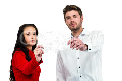 Couple holding document