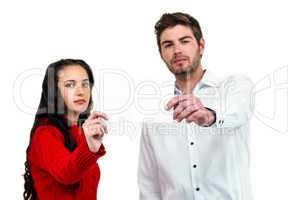 Couple holding document