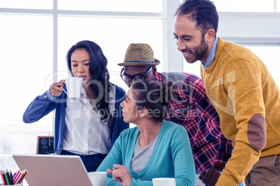 Business people discussing at creative office