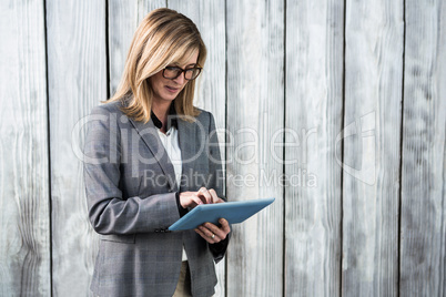 Woman using her tablet