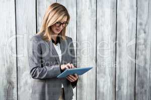 Woman using her tablet