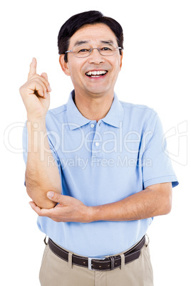 Portrait of happy man gesturing