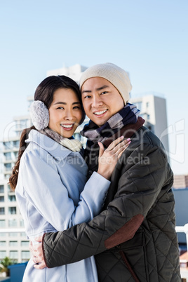 Portrait of couple embracing
