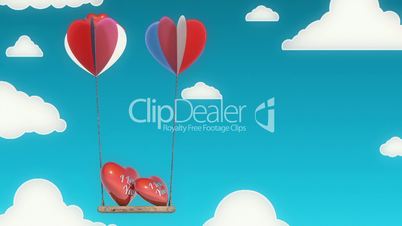 Swinging Hearts Background Animation for Valentines Day and Wedding.