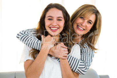 Happy mother and daughter