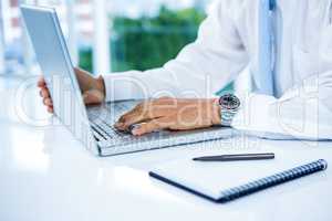 Businessman working with laptop