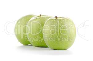 Three fresh green apples