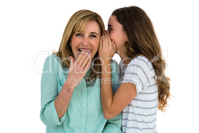 Daughter whispering something
