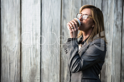 Woman drinking coffee