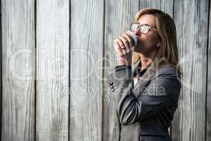 Woman drinking coffee