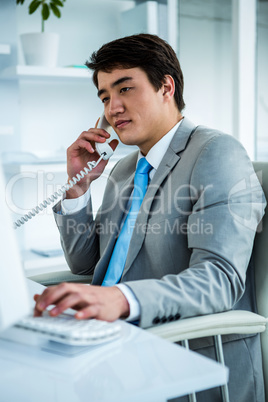 Businessman making a phone call