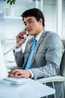 Businessman making a phone call