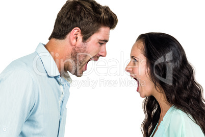 Couple quarreling having argument