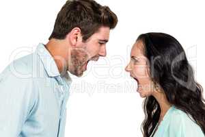 Couple quarreling having argument