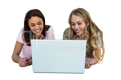 Two girls looking at a laptop