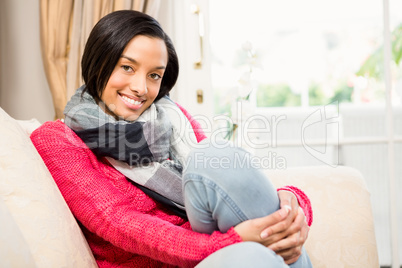 Smiling brunette posing for camera