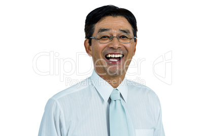 Happy asian businessman smiling