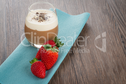 Chocolate mousse and strawberries Chocolate mousse and strawberries