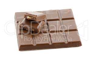 Closeup detail of chocolate with almods parts