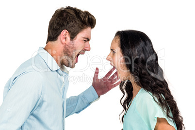 Couple screaming having argument