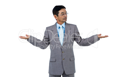 Businessman doing hand gesture