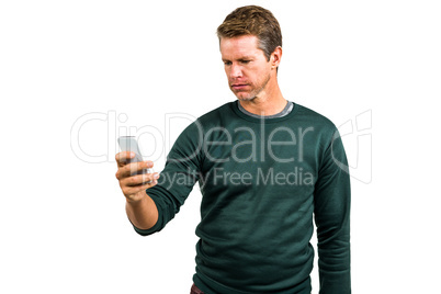 Man using smartphone