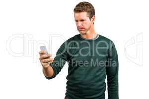 Man using smartphone