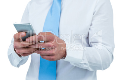 Businessman using his phone