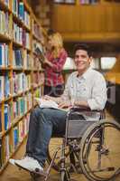Student in wheelchair talking with classmate