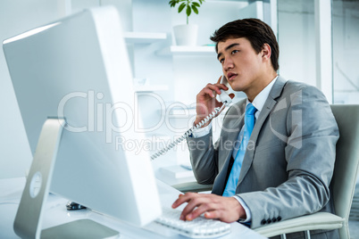 Businessman making a phone call