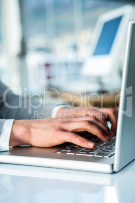Busy businesswoman typing on computer