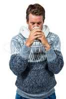 Man sipping coffee
