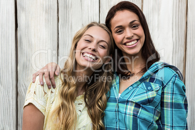 Two friends smiling