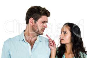 Tensed couple having argument