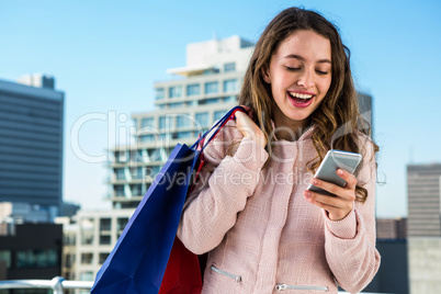 Young girl using her phone