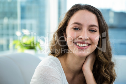 Happy woman smiling at the camera